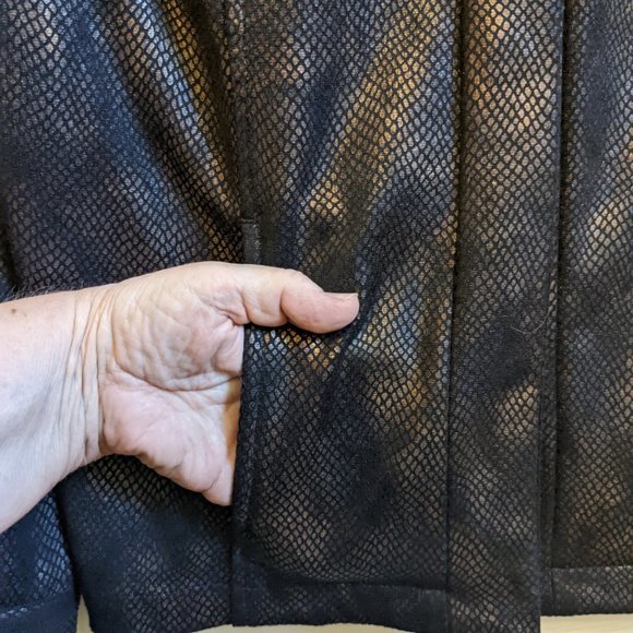 Chico's Black and Brown Snakeskin Print Jacket Faux Leather Look Pockets - Picture 3 of 11